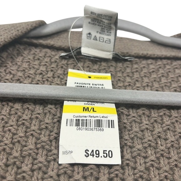 American‎ Rag Cie Cinder Cocoon Neutral Cardigan Sweater M/L Open Front NWT - Picture 10 of 11